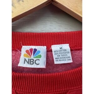 Vintage 90s NBC Sports Sweater Embroidered Logo Medium